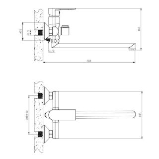 Смеситель для ванны Knotlor KN-33, хром