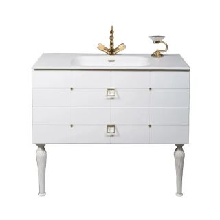 Тумба под раковину Armadi Art Vallessi Avangarde Piazza 100см белый/хром 841-100-WCR