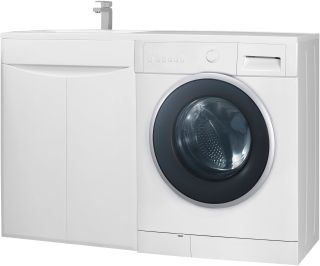 Тумба под раковину для стиральной машины Bellezza Олиссия 120см белый 00000007068