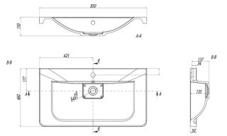 Раковина Акватон Шерилл 85см 1A71443KSH010