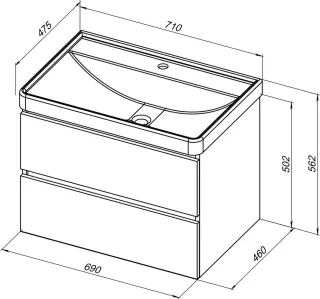 Тумба под раковину Aquanet Sofa 345586 70 см белый глянец