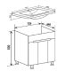Тумба под раковину Runo напольная 3 двери (под умывальник Omega 75) Парма 75 (00-00001040)