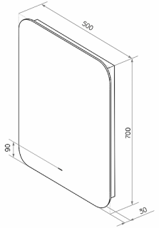 Зеркало с подсветкой Continent Burzhe ЗЛП541 с бесконтактным сенсором 50см