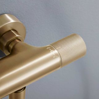 Душевая стойка Vincea Desire VSFS-1D0TBG термостатическая, брашированное золото