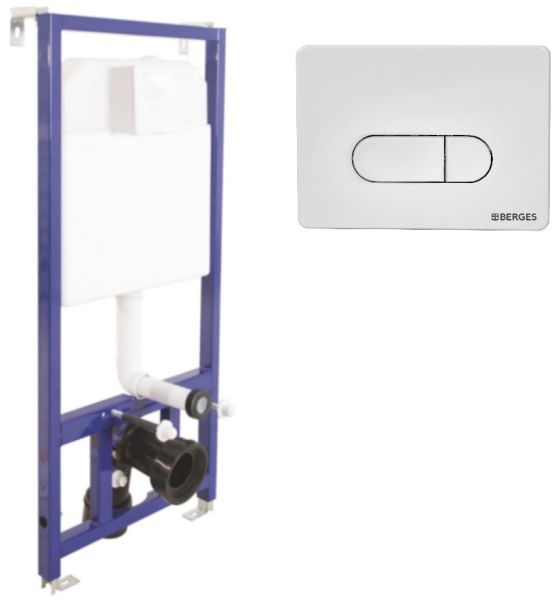 Инсталляция для унитаза Berges Novum D1 с кнопкой белый 040231