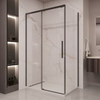 Душевой уголок Vincea Stella VSR-1ST8013CLB, 1300*800, черный, стекло прозрачное