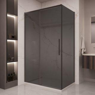 Душевой уголок Vincea Stella VSR-1ST9012CGB, 1200*900, черный, стекло тонированное