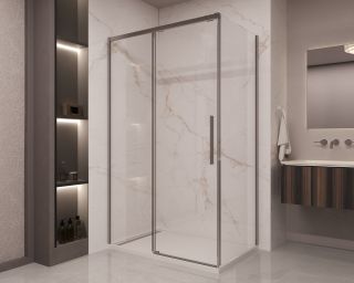 Душевой уголок Vincea Stella VSR-1ST9013CLGM, 1300*900, вороненая сталь, стекло прозрачное