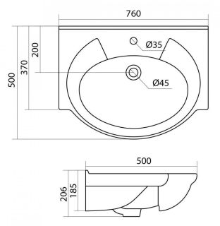 Мебельная раковина Santek Байкал 1WH110259 75см белый