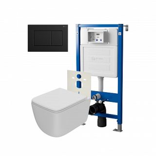 Комплект унитаза с инсталляцией Point Элемент PN48240BM с сиденьем Микролифт