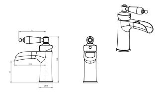 Смеситель для раковины Boheme Vogue бронза с прозрачным SW_Комплект бронза