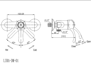 Смеситель для душа, белый Cezares LIRA-C-DM-BLC