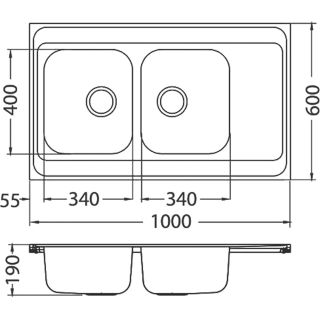 Кухонная мойка Alveus 1130472 Classic Pro 80 Sat-90 100x60