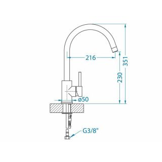Смеситель для кухни Alveus Elza 1129026 коричневый