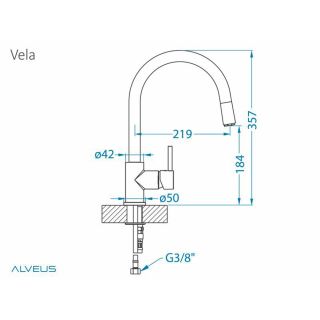 Смеситель для кухни Alveus Vela 1132183 хром