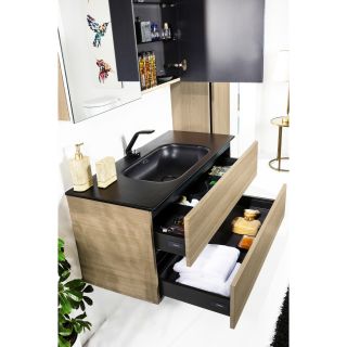 Зеркальный шкаф Armadi Art Vallessi 80см дуб светлый 547-L