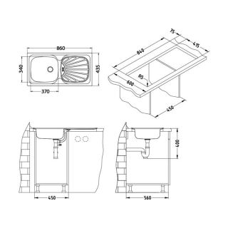 Кухонная мойка Alveus 1008993 Basic 80 Lei-60 86x43.5 Lux