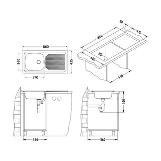 Кухонная мойка Alveus 1009181 Basic 60 Lei-60 86x43.5