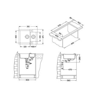 Кухонная мойка Alveus 1090957 Rock 80 Granital Terra-G22 59.5x47.5