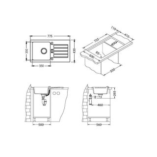 Кухонная мойка Alveus 1100886 Niagara 30 Granital Arctic-G11 78x43.5