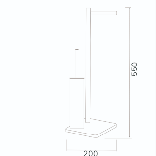 Стойка напольная AZARIO ALTRE AZ-421 с бумагодержателем и ершиком