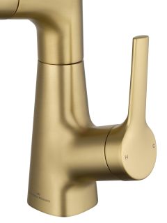 Смеситель для раковины Wonzon & Woghand WW-121B108-BG с выдвижным изливом брашированное золото