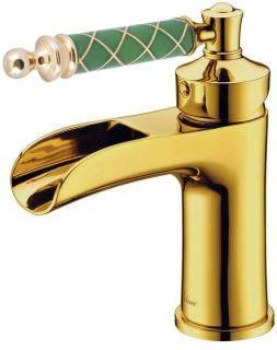 Смеситель для раковины Boheme Vogue золото Murano, бирюзовое_Комплект золото