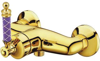 Смеситель для душа Boheme Vogue золото Murano, фиолетовое_Комплект золото