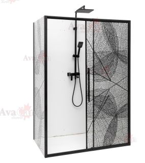 Душевой уголок AvaCan FB 120-140 + SB 100 чёрный