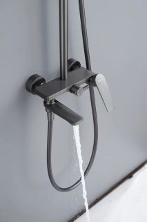 Душевая система Knotlor KN-62/GM, вороненая сталь