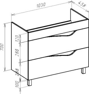 Тумба под раковину Bellezza Эйфория 105см фиолетовый 00000010220