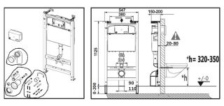 Комплект унитаза с инсталляцией Roca Debba Rimless 893104970 с сиденьем SoftClose без клавиши смыва