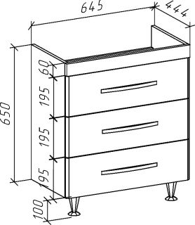Тумба под раковину Bellezza Рокко 70см красный 00000010162