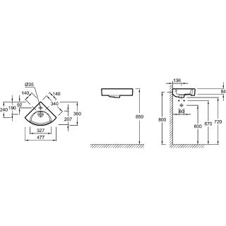 Раковина Jacob Delafon Odeon Rive Gauche EGP112-00