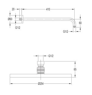 Верхний душ Omnires Slimline Air 25см никель WGSET1NI