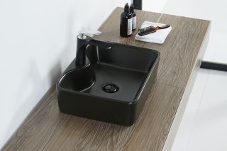 Раковина накладная Orange B01-475mb, матовый черный