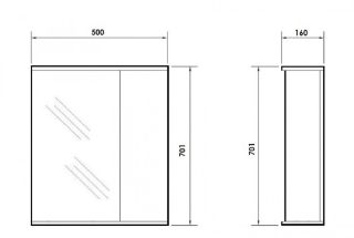 Зеркальный шкаф Orange Роса LA-50ZSW универсальный
