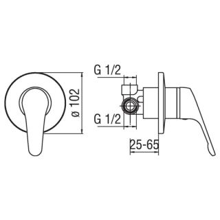 Смеситель Nobili Hera HE24108CR для душа встраиваемый