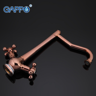 Смеситель для кухни Gappo G4065-3 красное золото