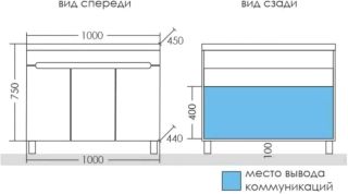 Тумба под раковину СанТа Лондон 224019 100см белый