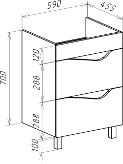 Тумба под раковину Bellezza Эйфория 60см белый 00000010069