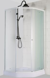 Душевой уголок Parly ZEP 91 90 х 90 см пятиугольный, профиль белый