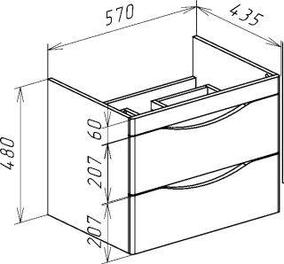 Тумба под раковину Bellezza Санриса 60см капучино 00000010181