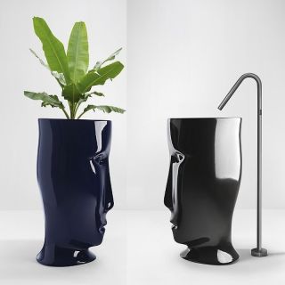 Раковина напольная Kerasan Artwork Moloco 474031 45см чёрный матовый