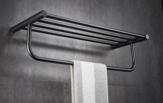 Полка для полотенец Haiba HB8424-7 чёрный матовый