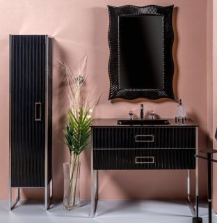 Пенал Armadi Art Monaco 170см чёрный/хром 868-BCR