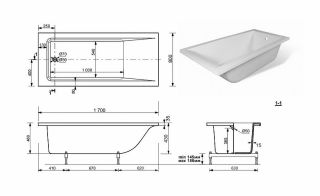 Ванна из литьевого мрамора Эстет Delta silk ФР-00014390 170x80см белый матовый