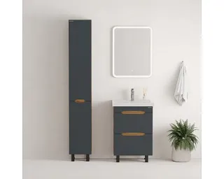 Пенал напольный Onika Айленд 403084 30 см графит/дуб крафт золотой