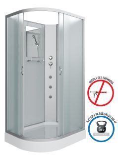 Душевая кабина Niagara NG-3312-14RBKG с гидромассажем 120x80см серебро/матовое