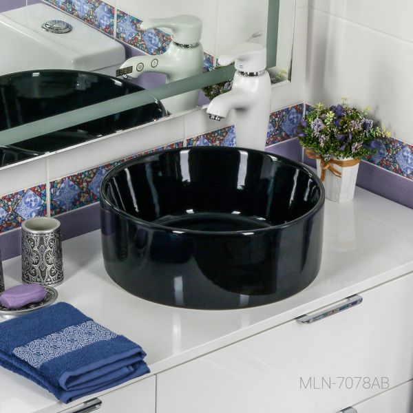 Накладная раковина Melana 7078AB-805 41см чёрный